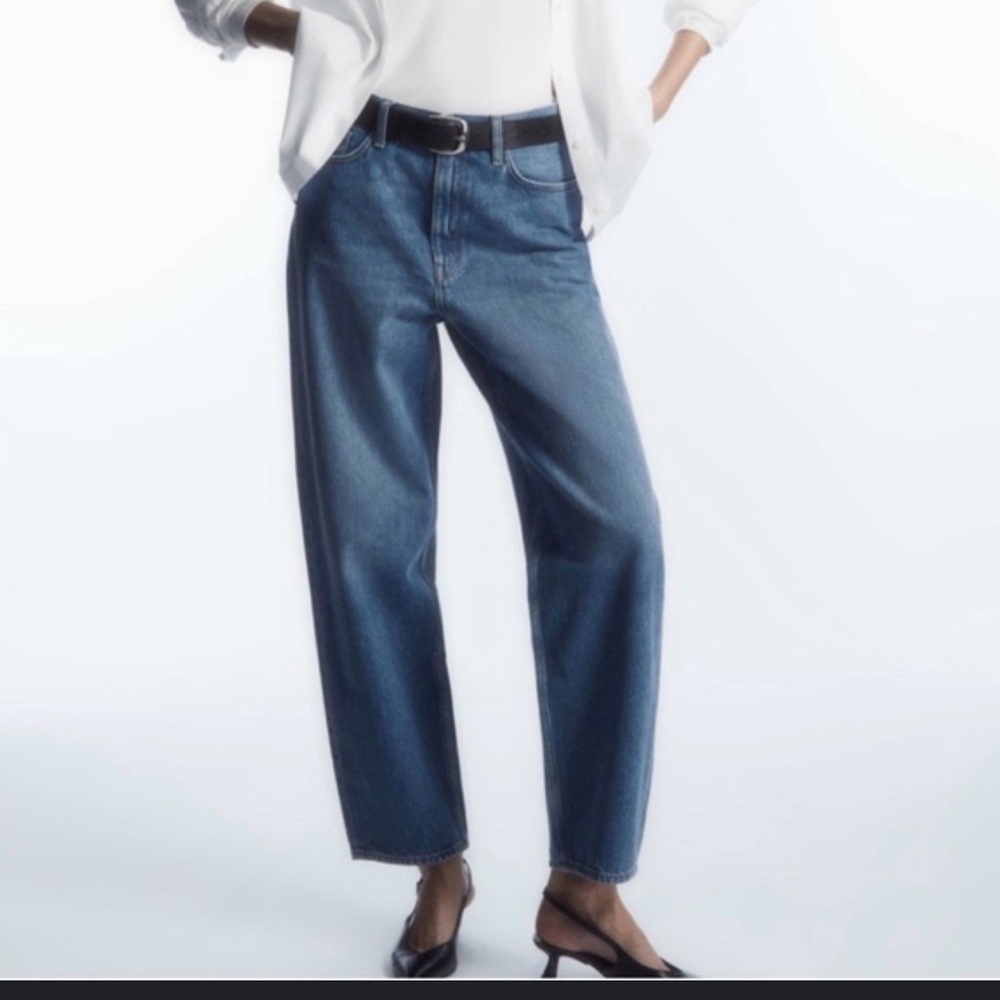COS Blue Tapered Leg High rise Ankle Length Barrel Leg Women's Jeans W30
